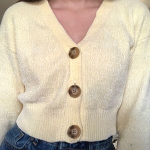 Pale yellow cardigan from Urban Outfitters